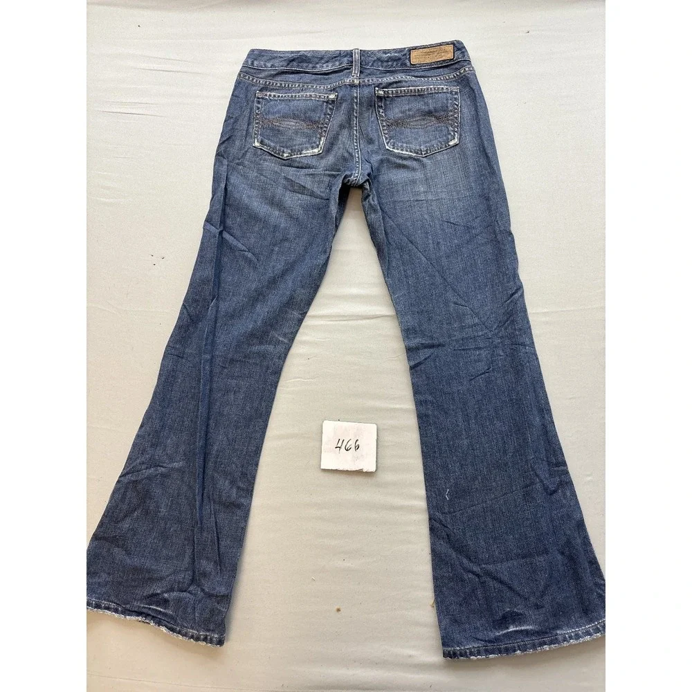 Abercrombie & Fitch Womens Blue Denim Bootcut Jeans Low Rise 4S Short 29 Inseam